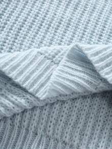 Claim Dot Men's Solid Color Crew Neck Long Sleeve Casual Loose Knit Sweater, Autumn/Winter