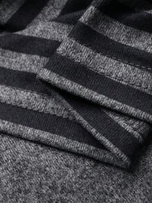 DAZY Áo thun nữ tay ngắn kẻ sọc dáng ôm vừa vặn, phong cách thường ngày, mùa hè Y2K - Xám - Xem 7