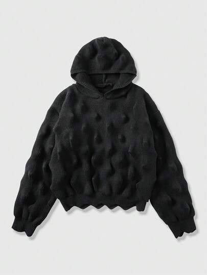 Street Life Sudadera con capucha de manga larga de moda versátil y casual para hombres con estampado 3D de unicolor