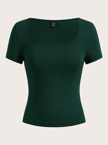 SHEIN EZwear 3 piezas Camisetas casuales de manga corta y corte ajustado para mujer, adecuadas para el verano