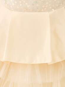 Glamorique Kids 圣诞派对服装女婴无袖亮片闪亮香槟色优雅派对连衣裙，薄纱蓬松公主裙 - 香檳色 - 查看 5