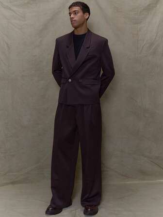 Musero Wide Leg Pleated Tailored Suit Pant Button Fastening Waistline Detailing Suit Trousers Only Autumn Winter Tailoring