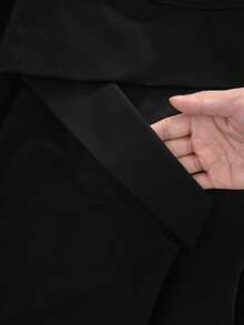 Linhara Áo khoác dày tay dài có mũ trùm đầu, khóa kéo phía trước, dây rút, cỡ lớn dành cho nữ - màu đen - Xem 6