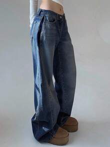 DAZY Women's Solid Color Casual Everyday Denim Jeans - Dark Wash - View 3