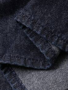 DAZY Women's Summer Halter Tie Waist Bowknot Denim Blouse, Vacation Style - Medium Wash - View 8