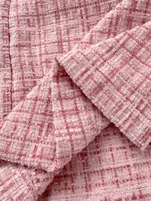 RosyDaze 女士时尚格子雪尼尔花呢不对称设计短裙裤 - 粉色 - 查看 6