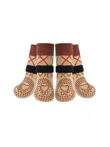 PETSIN 1 双宠物防滑袜，宠物脚套，防滑透气狗袜，户外狗鞋，宠物