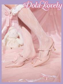 Dola Lovely Women's Fashionable Red Thin Strap Pointed Toe High Heels - Pink - View 3