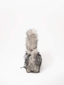 ROMWE Grunge Punk 2000s Style Women Shoulder Bags,Punk  Rivet Biker Bags,Fur Purse ,Autumn & Winter Wallets, Hobo Handbag(Random Pattern) , Goth - Black apricot - View 5