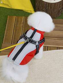 PETSIN Abbigliamento per animali domestici, cappotto per cani, gilet, abbigliamento in cotone per autunno e inverno, abbigliamento per piccoli animali, accessori per gilet casual per gatti da interni, forniture per animali domestici e costumi di Ognissanti, costumi per cani, forniture per cuccioli e articoli per cani - Rosso - Visualizzare 3