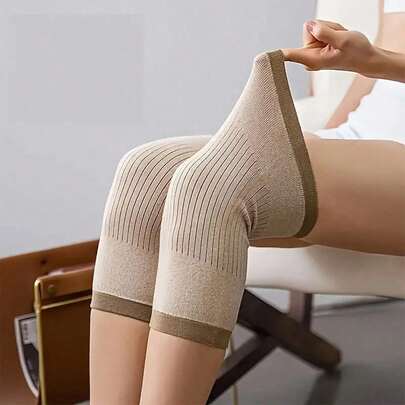 1 par de rodillera de lana unisex, protector de articulación de rodilla, apto para 40-72 kg