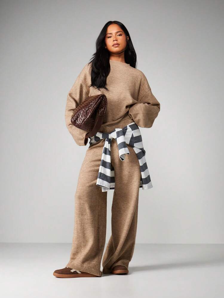 MISSGUIDED Set coordinato oversize in maglia, maglione chunky e pantaloni da lounge, outfit invernale comodo e abbinato
