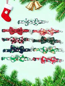 PETSIN 1 pieza Corbata de Navidad para mascotas, Collar para mascotas, Circunferencia de cuello ajustable, Collar para gatos, Collar para perros, Accesorios para mascotas, Suministros para mascotas