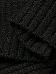 Dazy Plus Maglione oversize da donna con scollo a V, morbido e spesso, casual per l'autunno/inverno - nero - Visualizzare 6