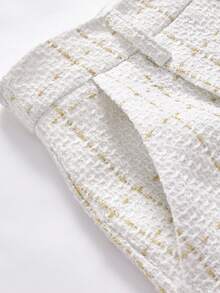 Ellevyn 女士通勤办公室风格背心和短裤套装 - 白色 - 查看 5