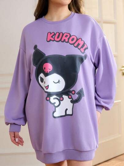 HELLO KITTY AND FRIENDS | SHEIN Plus Size Cute Cartoon & Letter Graphic Drop Shoulder Sweatshirt, Autumn/Winter
