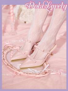 Dola Lovely Women's Fashionable Red Thin Strap Pointed Toe High Heels - Pink - View 1