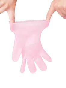 1/2/4pcs Pink Silicone Moisturizing Hand And Foot Mask Gloves/Socks, Exfoliating And Hydrating Gel Treatment - Multicolor - View 4