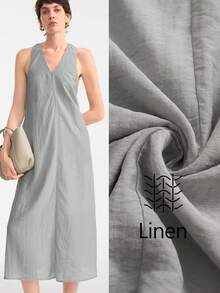 Aalyst Vestido elegante y minimalista sin mangas para mujer