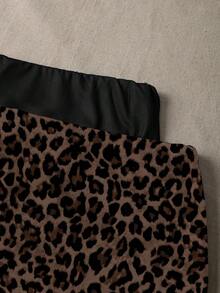 Attitoon 2 件简约性感百搭双色豹纹复古图案超短裙，适合夏季搭配、街头风格、郊游、约会、派对、别致、Y2K - 彩色 - 查看 8