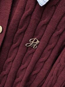 Franclia 时尚博主风二合一拼布针织短款开衫，欧美风