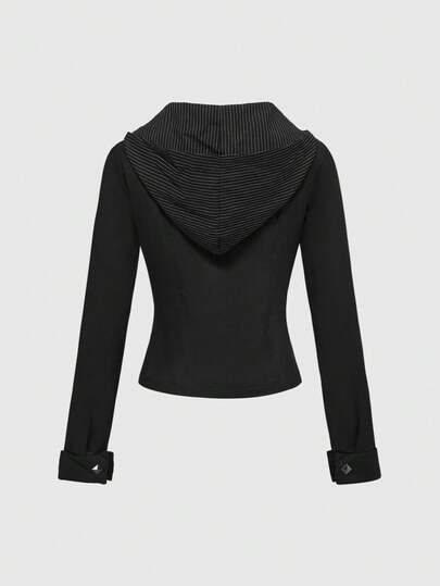 Grunge Punk Y2K Punk Preppy Dual-Zip Front Shirred Waist Shirt For Women