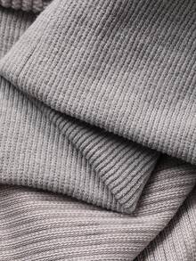 DAZY 女士豹纹灯芯绒领宽松套头休闲卫衣 Y2k - 灰色 - 查看 7