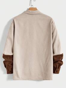 Manfinity VCAY Men's Contrast Color Woven Casual Long Sleeve Earthy Color Block Streetwear Shirt - Multicolor - View 2