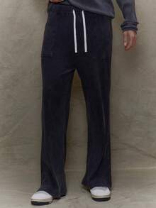 Musero Straight Leg Ribbed Jersey Sweater Bottoms Trousers Only Fall/SPRING SUMMER - Black - View 2