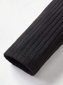 SHEIN Young Girls' Knitted Crew Neck Patchwork Leopard Print Casual Dress, Jacquard Leopard Print Long Sleeve Dress, Suitable For Autumn/Winter - Multicolor - View 5