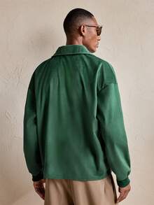 AKNOTIC 男士秋季字母皇冠刺绣休闲Polo衫 - 綠色 - 查看 5