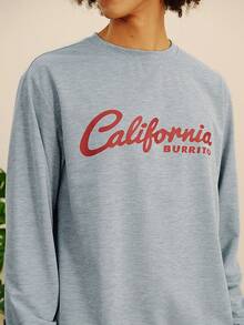 Open Phase 男士秋冬休闲街头风格加州图案印花运动衫和喇叭裤两件套服装 - 彩色 - 查看 6