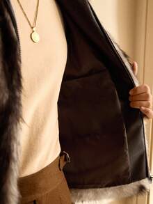 HIMLAND Men's Long Sleeve Autumn/Winter Fashion Gradient Faux Fur Coat - Multicolor - View 6