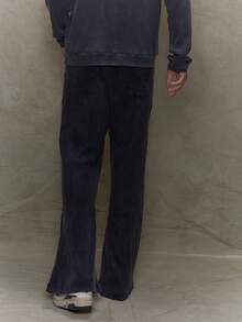 Musero Straight Leg Ribbed Jersey Sweater Bottoms Trousers Only Fall/SPRING SUMMER - Black - View 4