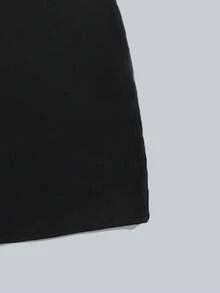 Attitoon 休闲简约街头风格唇印图案女式无袖紧身连衣裙，百搭复古、学院风、性感、可爱 Y2K、椰子女孩、波西米亚风、嬉皮士、音乐节风格，适合秋冬 - 黑色 - 查看 6