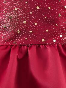 Glamorique Kids Vestido de Dama de Honra Floral para Meninas Jovens, Casamento, Florista, Adequado para Ocasiões Formais, Palco, Apresentação de Piano - Vermelho - Visão 8