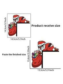 Zazumi Pegatina de interruptor de Navidad Decoración de pared de Papá Noel para cubierta de toma de corriente Decoración festiva del hogar - Multicolor - Ver 6