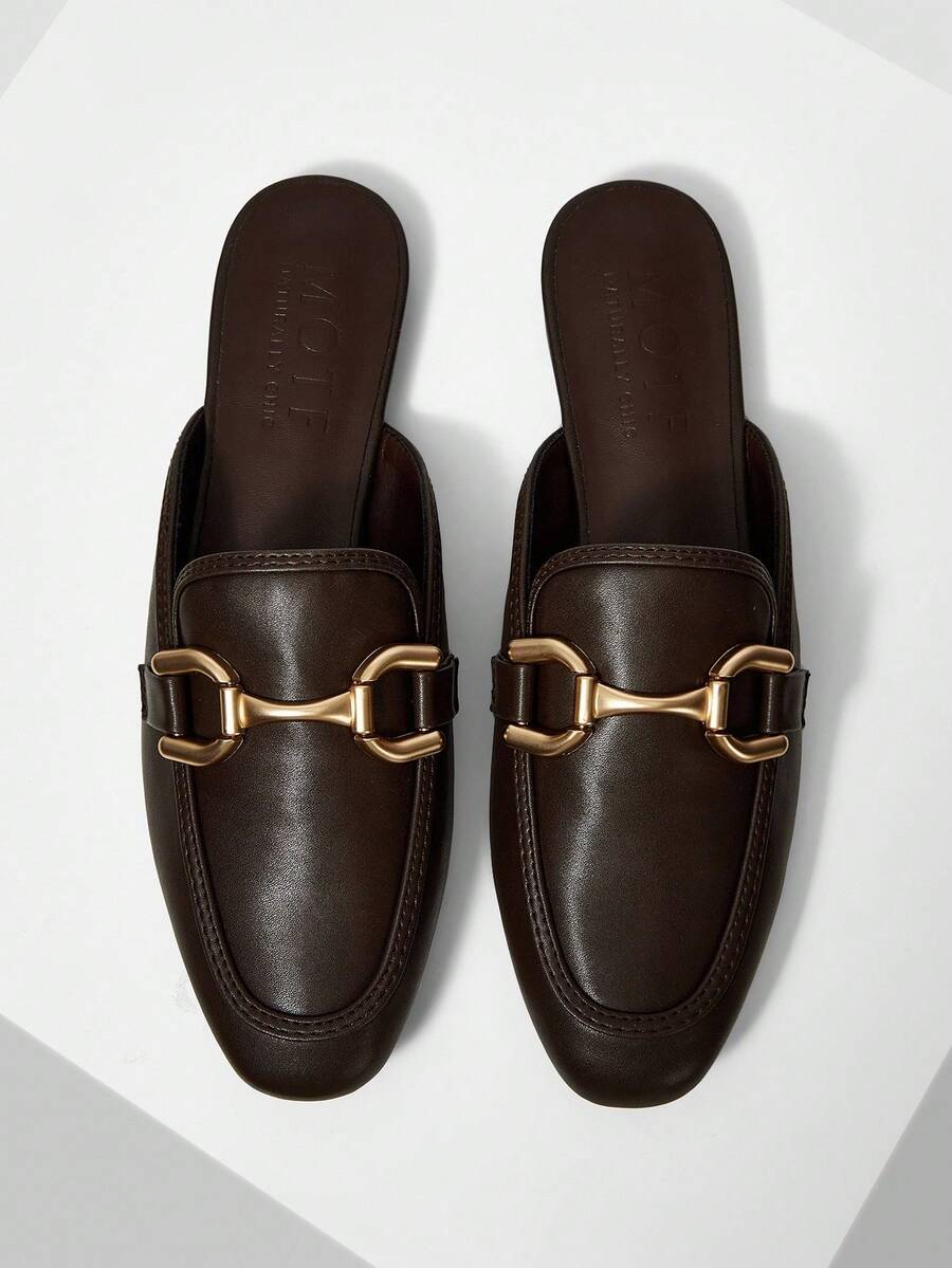 MOTF PREMIUM LADIES COMFORTABLE FLAT CASUAL SLIP-ON SHOES, FOR NEW YEAR HOLIDAY, SPRING SHOES SPRING BREAK EASTER FOR CHRISTMAS - Coffee Brown - View 1