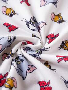 TOM & JERRY X SHEIN 5 件套 男童可爱撞色装饰卡通图案背心汗衫，夏季