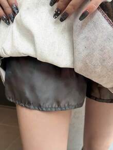 FRIFUL 女式豹纹双层牛仔迷你裙 - 棕色 - 查看 7