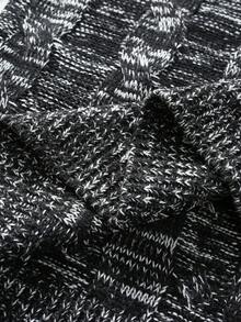 Manfinity Homme Men's Crew Neck Long Sleeve Loose Knit Pullover Sweater - Black - View 7