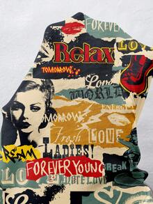 Slaydiva Women's Autumn Clothes/Women's Winter Clothes/Women's Going Out Tops/Y2k Clothing/Streetwear/Graffiti Print/2 Pieces Women's Casual Streetwear Tight Camisole And Loose Pants Set/Suitable For S - Multicolor - View 8