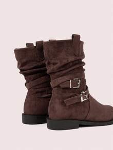 CUCCOO DOLLMOD Women's Retro Suede Buckle Ankle Boots, High-Quality Ankle Boots - Brown - View 9