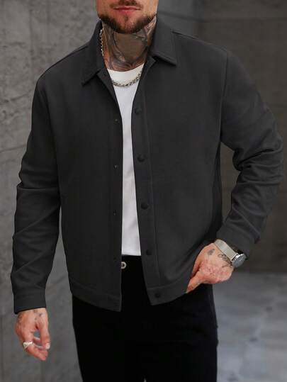 Manfinity CasualCool 男士纯色简约休闲长袖夹克