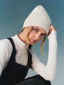 GLOWMODE 滑雪系列 Frosty Flex 保暖舒适仿羊毛刺绣徽标滑雪帽户外度假秋冬雪地日常运动服 - 米白色 - 查看 5