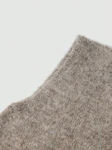 GlowEve Rompi Sweater Rajut Kasual Leher Bulat Warna Polos untuk Wanita - Mocha Brown - View 4