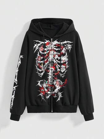 Grunge Punk Felpa oversize da donna di stile subculturale