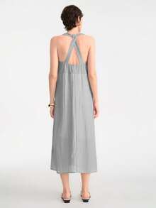 Aalyst Vestido elegante y minimalista sin mangas para mujer