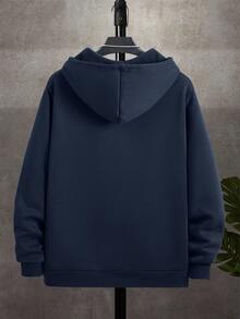 Manfinity Dauomo Men's Casual Lightweight Zip-Up Hooded, Warm Tone, Street Photography, Back To School, Fashion Minimalist Versatile, Autumn Outerwear, Daily Wear, Sports Style, Hooded Zip-Up Sweatshirt, Long Sleeve Top - Olive Green - View 2