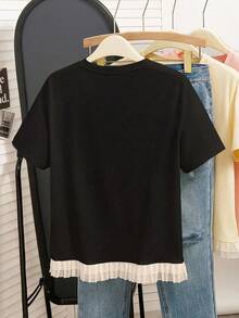 Resyla 大码女式流苏设计休闲T恤，时尚百搭套头衫，高退货率，适合夏季、返校、节日、派对